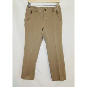 Lauren Ralph Lauren Khaki Straight Leg Trouser Preppy Pants Petite Women's 10P